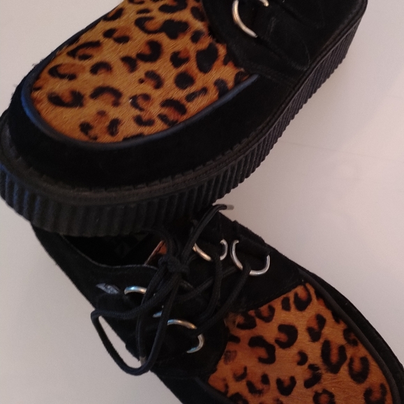 Vintage TUK Y2K Animal Print Creepers Platform Lace-Ups SZ 6 - Picture 16 of 16